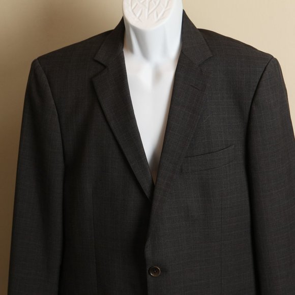 Brooks Brothers Men's gray check 100% Wool Fitzgerald Suit Jacket 41L 35 blazer - Picture 2 of 8
